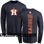 Brown Men's Aaron Brown Houston Astros Backer Long Sleeve T-ShirtNavy