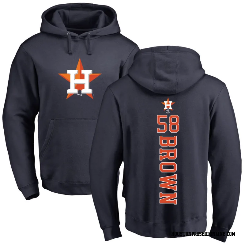 Brown Men's Hunter Brown Houston Astros Navy Backer Pullover Hoodie