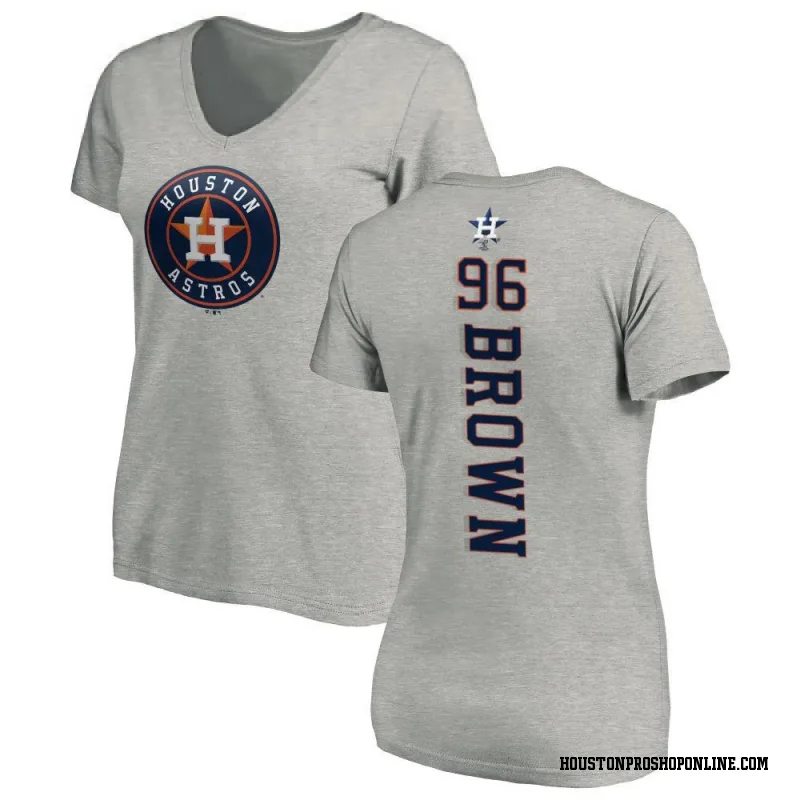 Brown Women's Aaron Brown Houston Astros Backer Slim Fit T-ShirtAsh