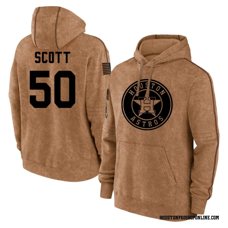 Brown Youth Tayler Scott Houston Astros 2023 Salute to Service Club Pullover Hoodie