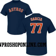 Navy Youth Luis Garcia Houston Astros Roster Name & Number T-Shirt