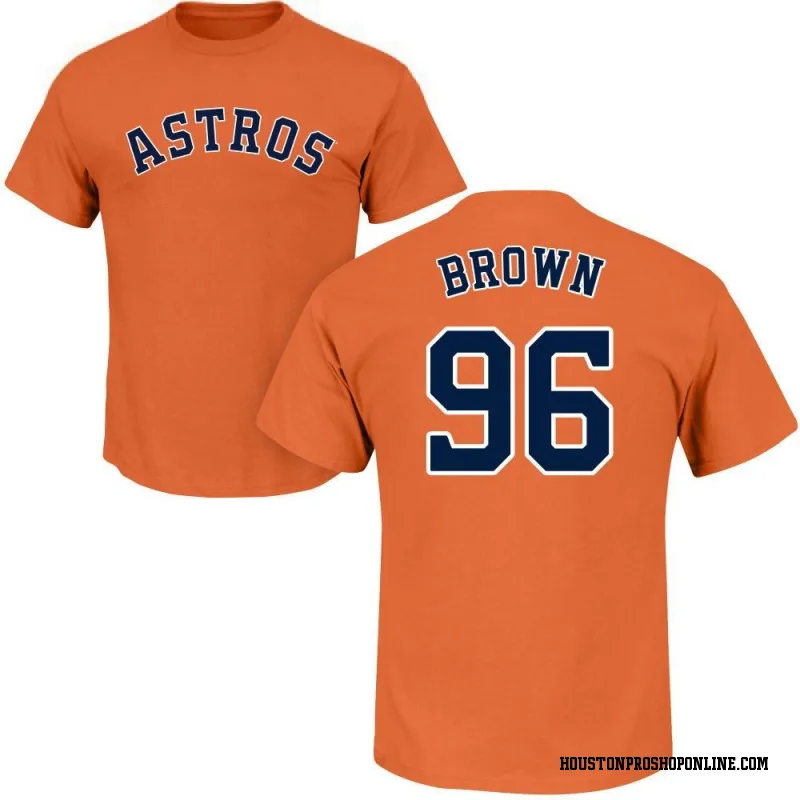 Orange Men's Aaron Brown Houston Astros Roster Name & Number T-Shirt